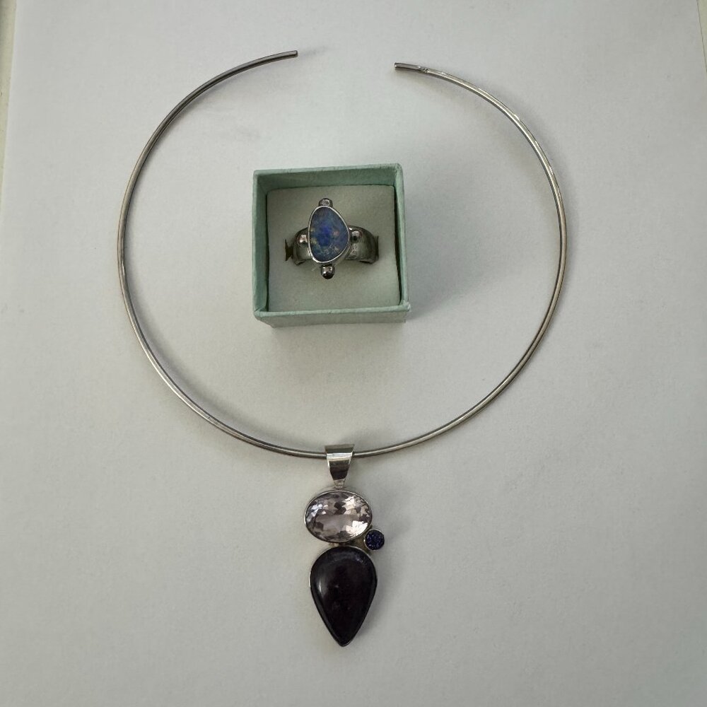 Stunning Modernist Sterling Silver Jewelry Set